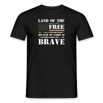 Land der Freien, weil mein Papa mutig ist - Männer T-Shirt - Schwarz - Vorne - AI Model Male 178 light (178cm)