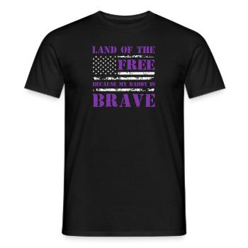 Land der Freien, weil mein Papa mutig ist - Männer T-Shirt - Schwarz - Vorne - AI Model Male 178 light (178cm)