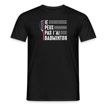 Je Peux Pas J'ai Badminton Bad Joueur de Badminton - T-shirt homme - noir - Devant - AI Model Male 178 light (178cm)