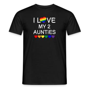 I Love My 2 Aunties Pride Baby Gay Aunt Toddler - Men's T-Shirt - black - Front - AI Model Male 178 light (178cm)