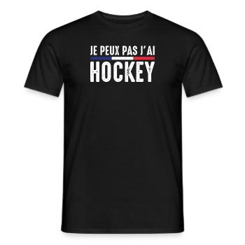 Ich kann nicht Ich habe Hockeyspieler Lustiger Hockeyspieler - Männer T-Shirt - Schwarz - Vorne - AI Model Male 178 light (178cm)