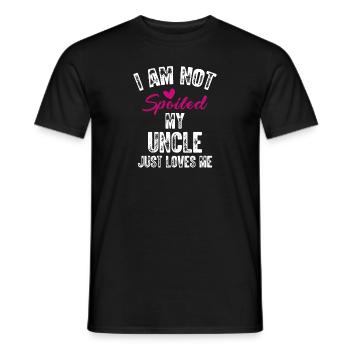 I'm Not Spoiled My Uncle Loves Me Funny Family - Men's T-Shirt - black - Front - AI Model Male 178 light (178cm)