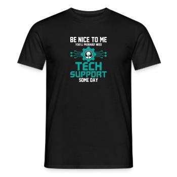 Probably Need Tech Support Some Day Computer Tech - Men's T-Shirt - black - Front - AI Model Male 178 light (178cm)