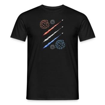 Contrail and Fireworks - Red White and Blue - Men's T-Shirt - black - Front - AI Model Male 178 light (178cm)