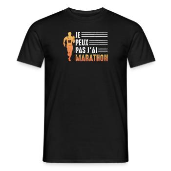 Ich kann nicht Marathonläufer - Männer T-Shirt - Schwarz - Vorne - AI Model Male 178 light (178cm)