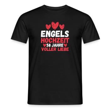 Ehe Engelshochzeit 58 Jahre Verheiratet Hochzeitst - Männer T-Shirt - Schwarz - Vorne - AI Model Male 178 light (178cm)