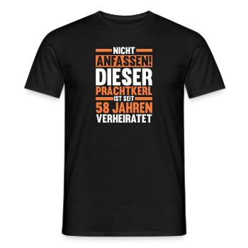 Ehe Engelshochzeit 58 Jahre Verheiratet Hochzeitst - Männer T-Shirt - Schwarz - Vorne - AI Model Male 178 light (178cm)