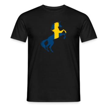 Licorne Suède Drapeau T-Shirt Licorne Magique Suédois - T-shirt homme - noir - Devant - AI Model Male 178 light (178cm)