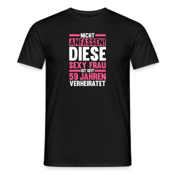 Mariage Marée Mariage 59 ans Mariage marié - T-shirt homme - noir - Devant - AI Model Male 178 light (178cm)
