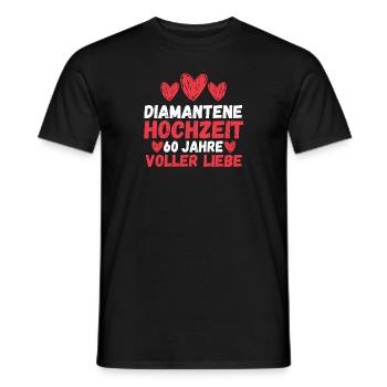 Mariage Noces de diamant 60 ans de mariage Hochz - T-shirt homme - noir - Devant - AI Model Male 178 light (178cm)
