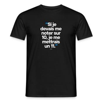 Citation célèbre footballeur coach - T-shirt homme - noir - Devant - AI Model Male 178 light (178cm)