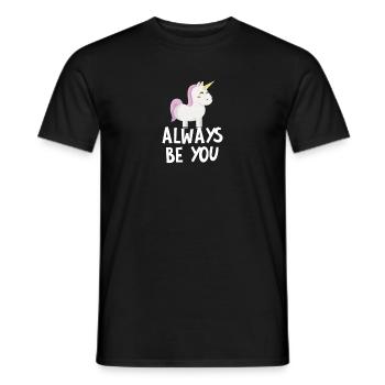 Soyez toujours vous mignon rose licorne arc-en-ciel magique - T-shirt homme - noir - Devant - AI Model Male 178 light (178cm)