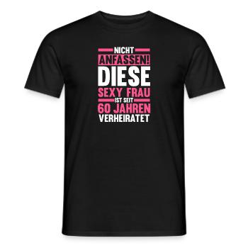 Mariage Noces de diamant 60 ans mariés haut - T-shirt homme - noir - Devant - AI Model Male 178 light (178cm)