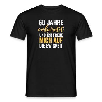 Mariage Noces de diamant 60 ans de mariage Hochz - T-shirt homme - noir - Devant - AI Model Male 178 light (178cm)