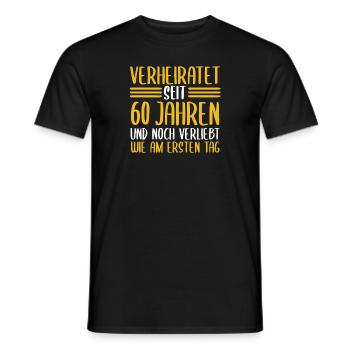 Mariage Noces de diamant 60 ans de mariage Hochz - T-shirt homme - noir - Devant - AI Model Male 178 light (178cm)