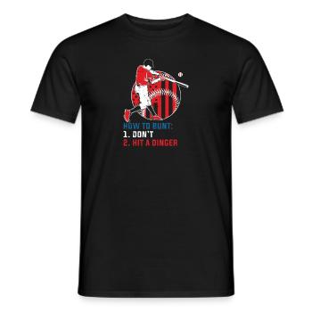 How To Bunt Don't Hit A Dinger Funny Baseball - Men's T-Shirt - black - Front - AI Model Male 178 light (178cm)