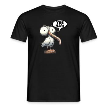 Yee haw - Sayings - Sayings Wild West Cowboy - Men's T-Shirt - black - Front - AI Model Male 178 light (178cm)