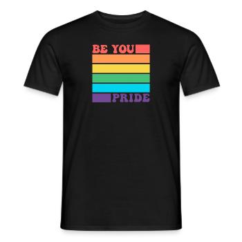 Sei du LGBTQ Schwul Lesbisch Pride Verbündeter Regenbogenflagge - Männer T-Shirt - Schwarz - Vorne - AI Model Male 178 light (178cm)