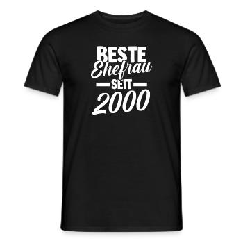 Valentinstag Beste Ehefrau Seit 2000 - Männer T-Shirt - Schwarz - Vorne - AI Model Male 178 light (178cm)