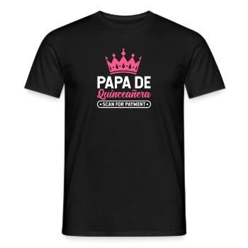 Papa De Quinceanera Scan For Payment 5th Birthday - Men's T-Shirt - black - Front - AI Model Male 178 light (178cm)