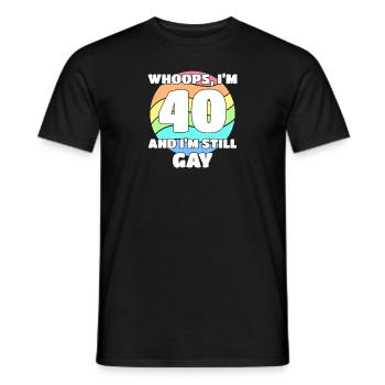 Funny Gay Pride - 40th Birthday 40 BDay Lesbian - Men's T-Shirt - black - Front - AI Model Male 178 light (178cm)