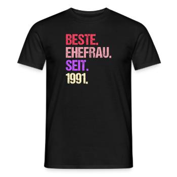 Meilleure épouse de la Saint-Valentin depuis 1991 - T-shirt homme - noir - Devant - AI Model Male 178 light (178cm)