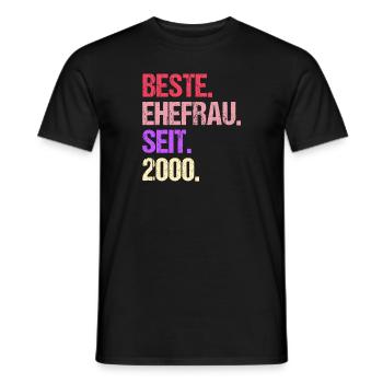 Valentinstag Beste Ehefrau Seit 2000 - Männer T-Shirt - Schwarz - Vorne - AI Model Male 178 light (178cm)