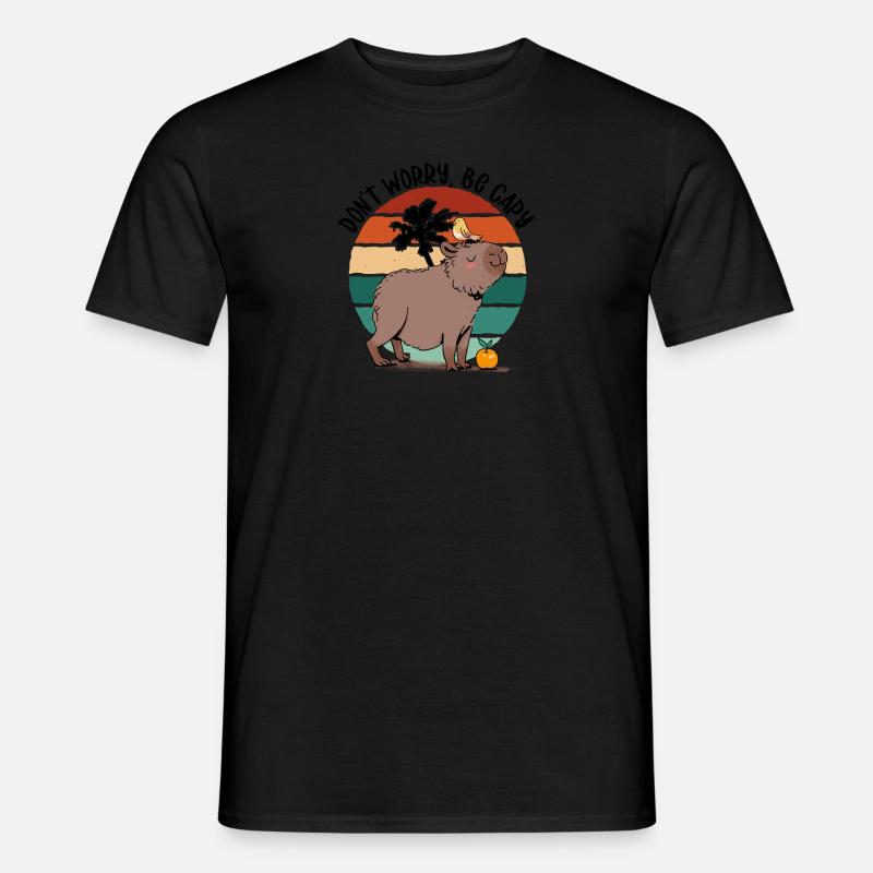 Mignon Ne t’inquiète pas, sois Cappy Capybara - T-shirt homme - noir