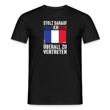 Français Français France - T-shirt homme - noir - Devant - AI Model Male 178 light (178cm)