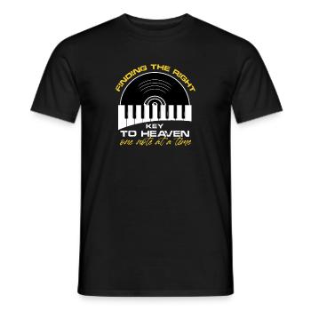 Trouver la bonne clé du ciel, une note à la fois - T-shirt homme - noir - Devant - AI Model Male 178 light (178cm)