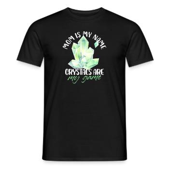 Mom In My Name Crystals Are My Game Reiki Healer - Men's T-Shirt - black - Front - AI Model Male 178 light (178cm)