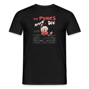 Old Punks Never Die - This Grandma Rocks and - Men's T-Shirt - black - Front - AI Model Male 178 light (178cm)