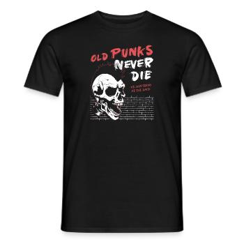 Old Punks Never Die - Skull Punk Rock - Punk is - Men's T-Shirt - black - Front - AI Model Male 178 light (178cm)