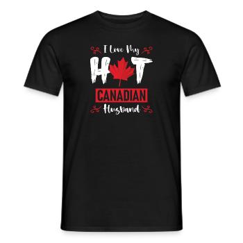 I Love My Hot Husband Canadian Maple Leaf Canada - Männer T-Shirt - Schwarz - Vorne - AI Model Male 178 light (178cm)