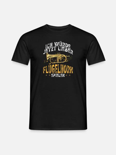 Flügelhorn Musikinstrument Flügelhornspieler - Männer T-Shirt - Schwarz