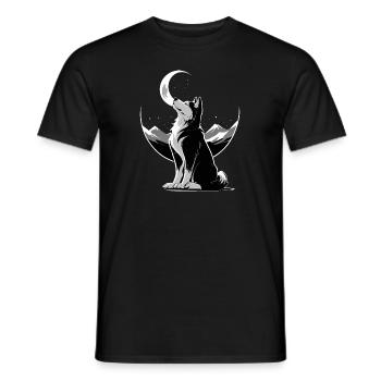Loup au clair de lune - T-shirt homme - noir - Devant - AI Model Male 178 light (178cm)