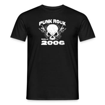 Punk Rock Since 2006 - Skull Rock Hands 18th - Men's T-Shirt - black - Front - AI Model Male 178 light (178cm)