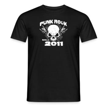 13th Birthday - Punk Rock Since 2011 Skull Rock - Men's T-Shirt - black - Front - AI Model Male 178 light (178cm)
