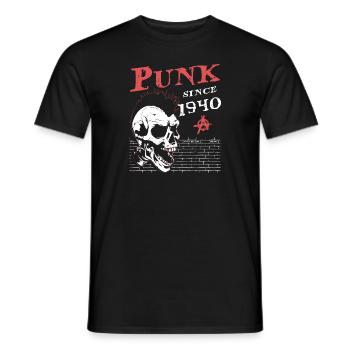 Punk depuis 1940, Punks Not Dead, 84 ans et - T-shirt homme - noir - Devant - AI Model Male 178 light (178cm)