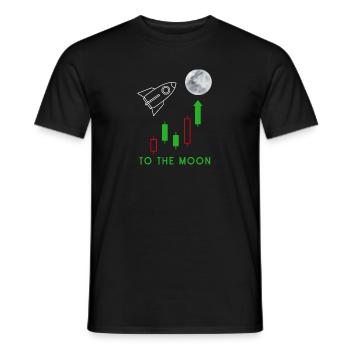 Candlesticks to the moon with rocket - Männer T-Shirt - Schwarz - Vorne - AI Model Male 178 light (178cm)
