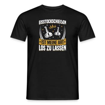 Eisstockschütze Wintersport Eisstockfan - Männer T-Shirt - Schwarz - Vorne - AI Model Male 178 light (178cm)