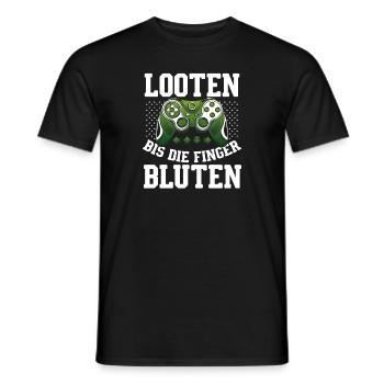 Gaming PC Zocken Headset Gaming Controller Monitor - Men's T-Shirt - black - Front - AI Model Male 178 light (178cm)