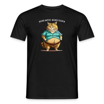 FAT CAT BIG LUCK - Men's T-Shirt - black - Front - AI Model Male 178 light (178cm)