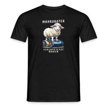 SCHAF MÄHROBOTER ICH LASS JETZT MÄHEN - Männer T-Shirt - Schwarz - Vorne - AI Model Male 178 light (178cm)