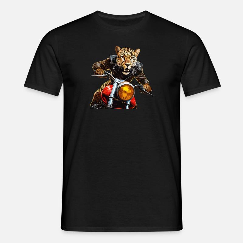 LEOPARD MOTORRAD - Männer T-Shirt - Schwarz