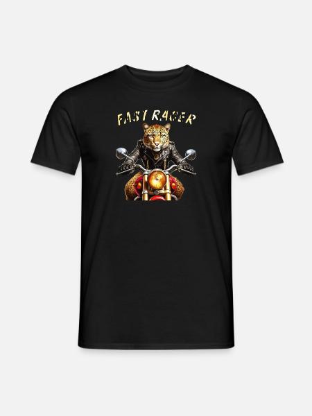 LEOPARD MOTORCYCLE FAST RACER - Men's T-Shirt - black