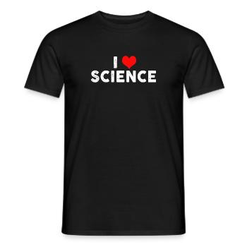 I Love Science T-Shirt - Men's T-Shirt - black - Front - AI Model Male 178 light (178cm)