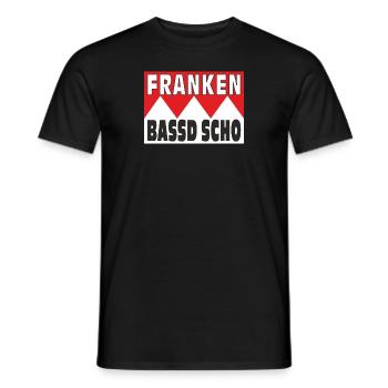 FRANKEN BASSD SCHO - Männer T-Shirt - Schwarz - Vorne - AI Model Male 178 light (178cm)