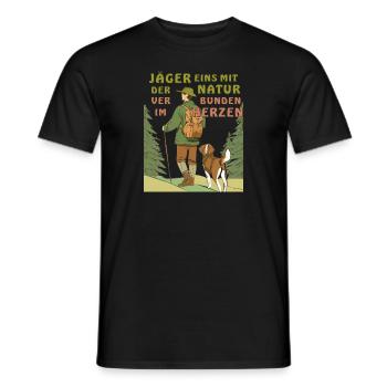 HUNTER NATURE AT HEART - Men's T-Shirt - black - Front - AI Model Male 178 light (178cm)