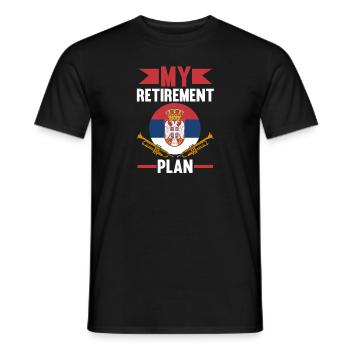 Serbia Flag Srbija Truba Serbian Music - Men's T-Shirt - black - Front - AI Model Male 178 light (178cm)